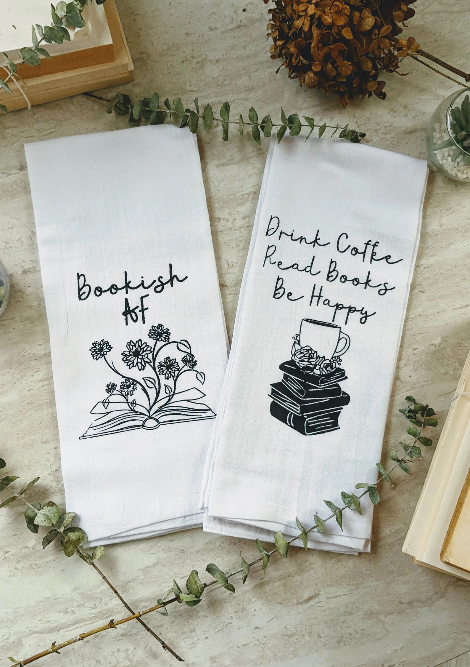 bookish tea towel cover