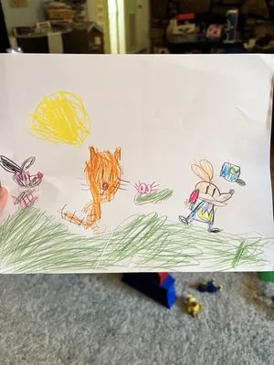 Dogman drawing, the kids are all right