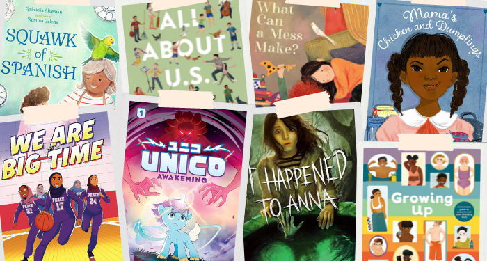 a collage of new children's book covers