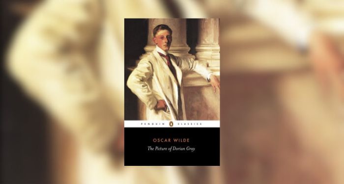 cover of The Picture Of Dorian Gray by Oscar Wilde with blurred background