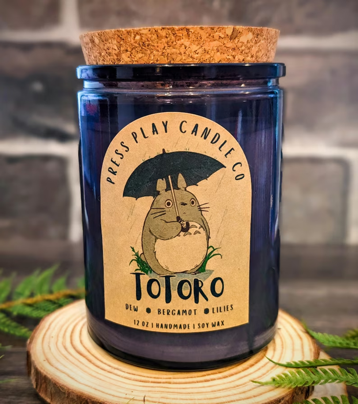 Totoro candle in glass