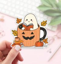 bookish pumpkin ghost