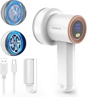 HOMEASY Electric Lint Remover and Fabric Shaver in white