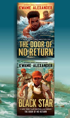 Book covers of Black Star and The Door of No Return by Kwame Alexander