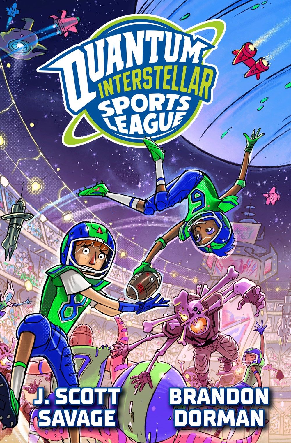 Cover of Quantum Interstellar Sports League by J. Scott Savage, illustrated by Brandon Dorman