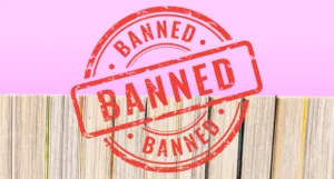 manga with a stamp that says BANNED