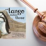 image of a gavel beside the book and tango makes three