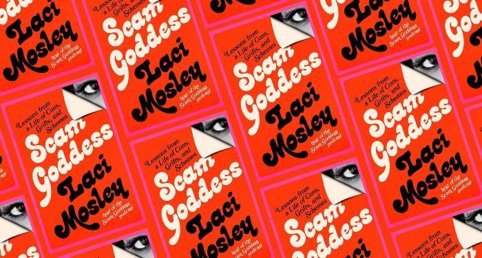 collage of repeating covers of Scam Goddess by Laci Mosley