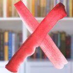 red x over bookshelves