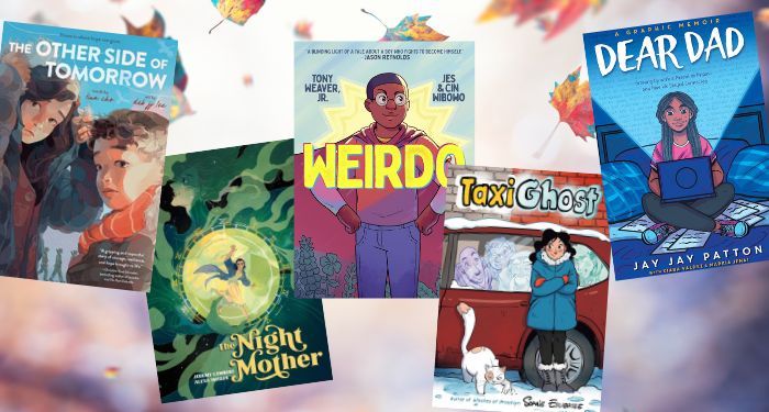 covers of five middle grade graphic novels publishing in fall 2024