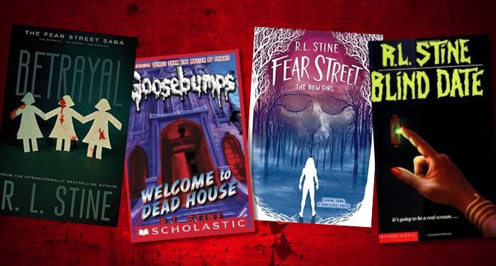 four covers of books by R.L. Stine