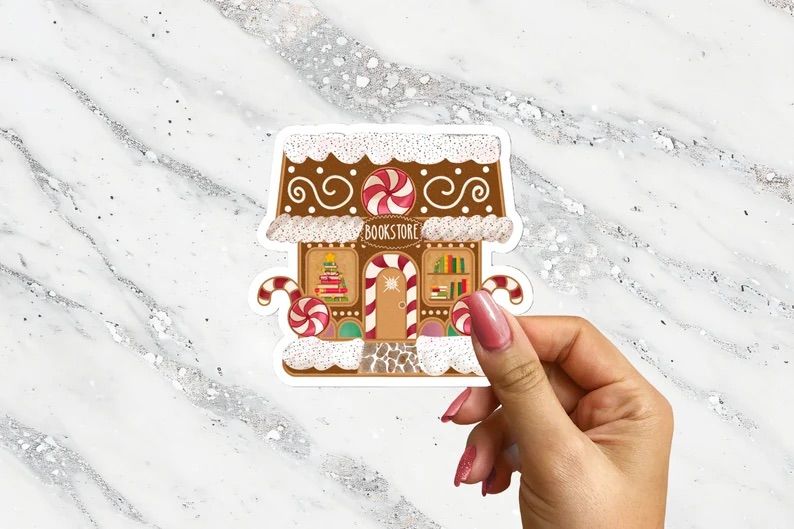 Gingerbread Bookstore Holiday Bookish Sticker