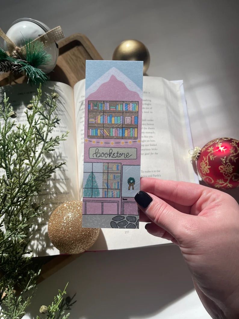 Winter Bookstore Laminated Bookmark