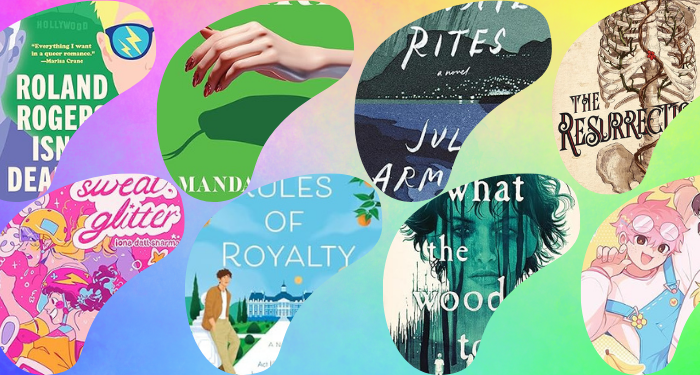 a collage of new queer book covers