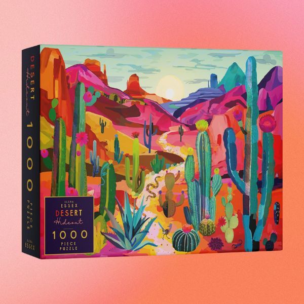 a 1000-piece puzzle of a colorful desert landscape