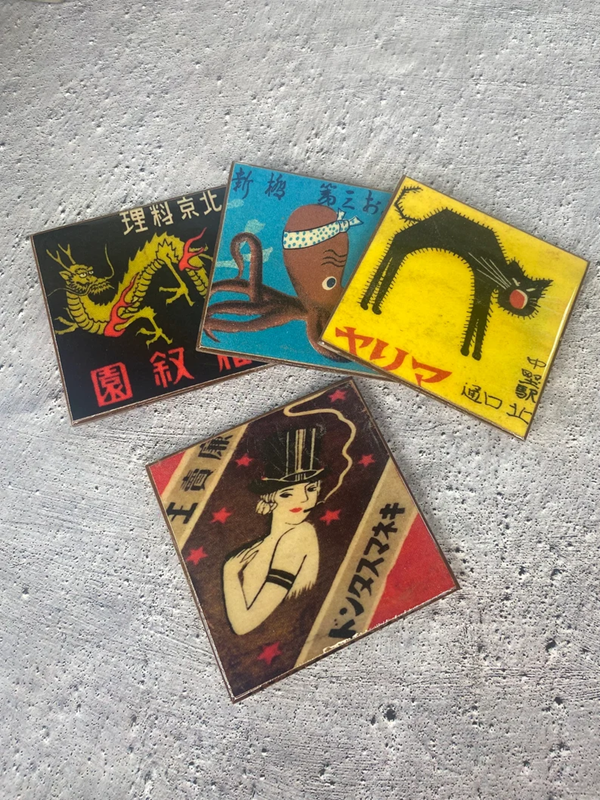 Japanese matchbook coasters