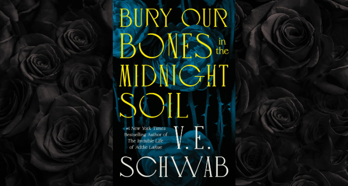 Bury Our Bones in the Midnight Soil cover with black roses background