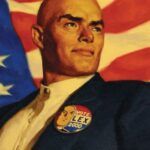 Image of panel featuring Lex Luthor during his presidential campaign