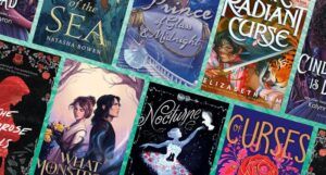 collage of 8 covers of new and recent YA fairy tale retellings