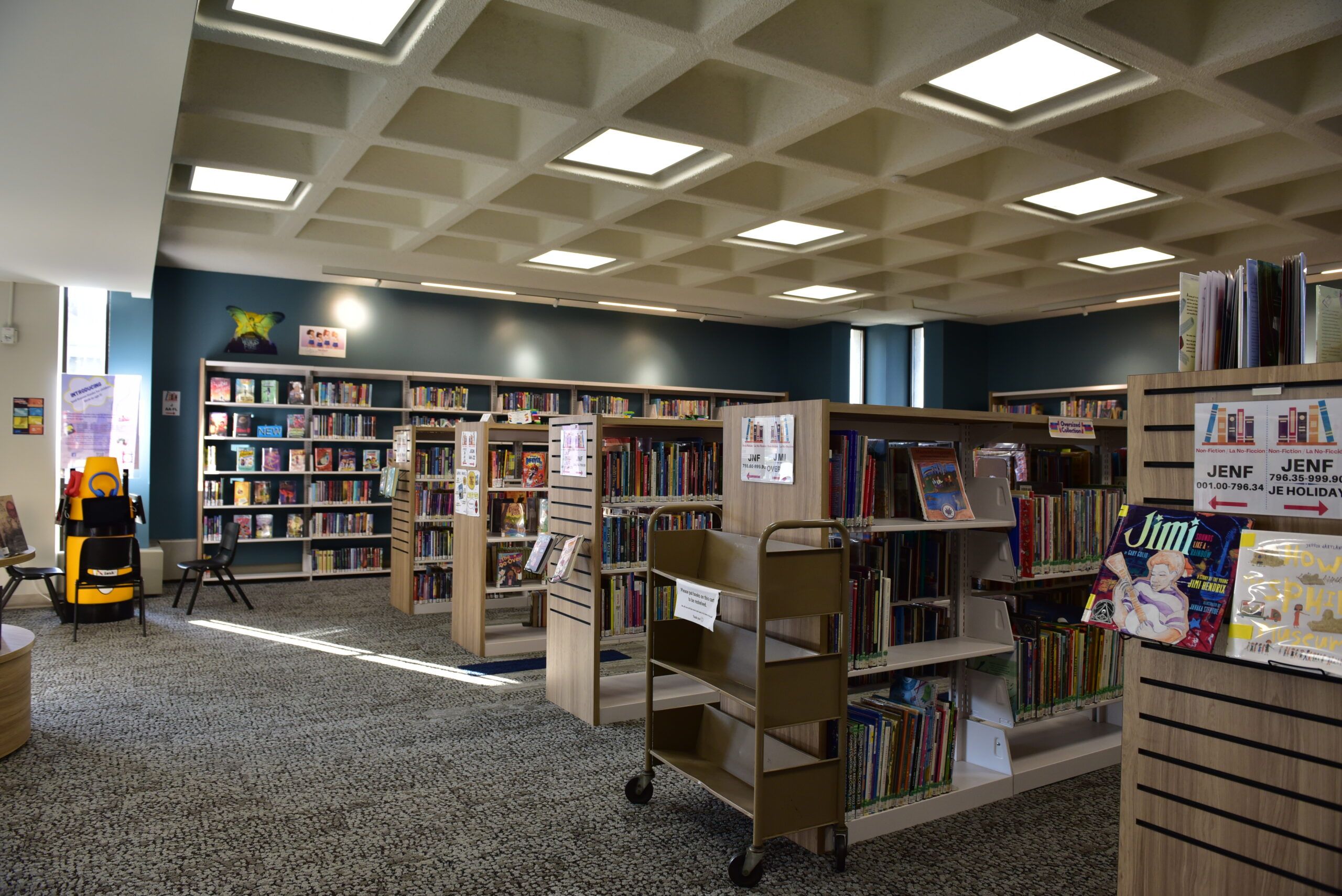 Image of inside of the youth area at Alpena Public Library. Image provided by local source. 