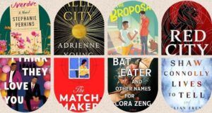 collage of debut adult novel book covers by ya authors