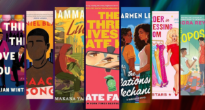 strips of new queer book covers