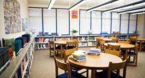 image of the inside of a school library