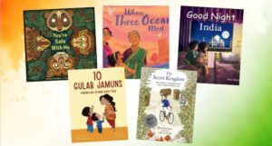 covers of five picture books set in India