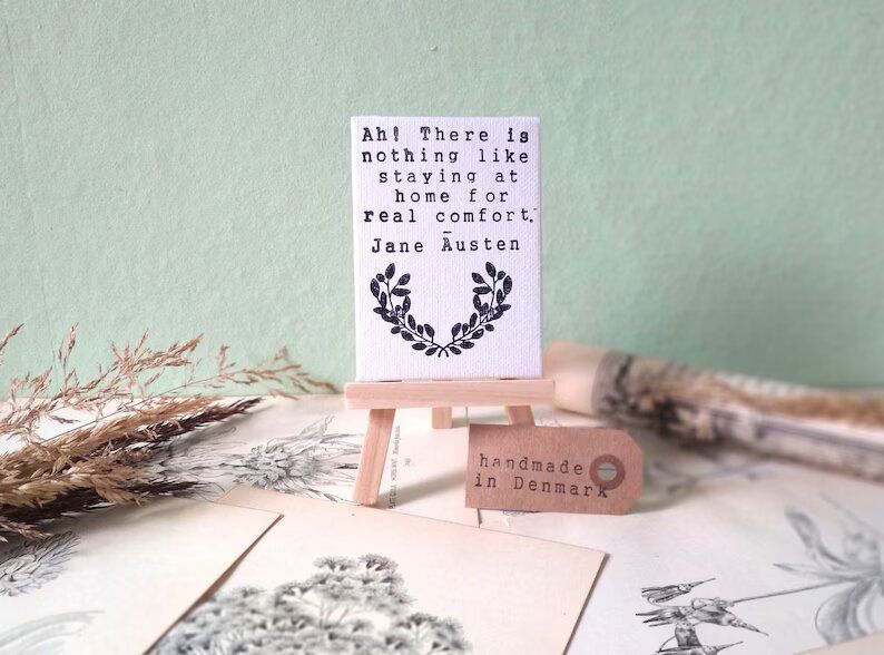 Jane Austen mini canvas quote