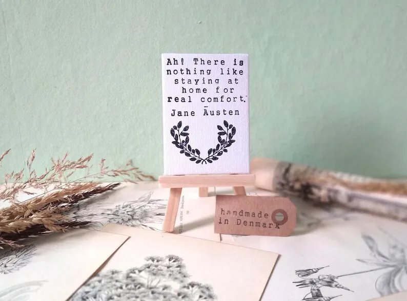 Jane Austen mini canvas quote