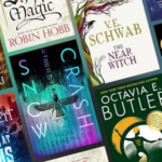 a collage of SFF book covers