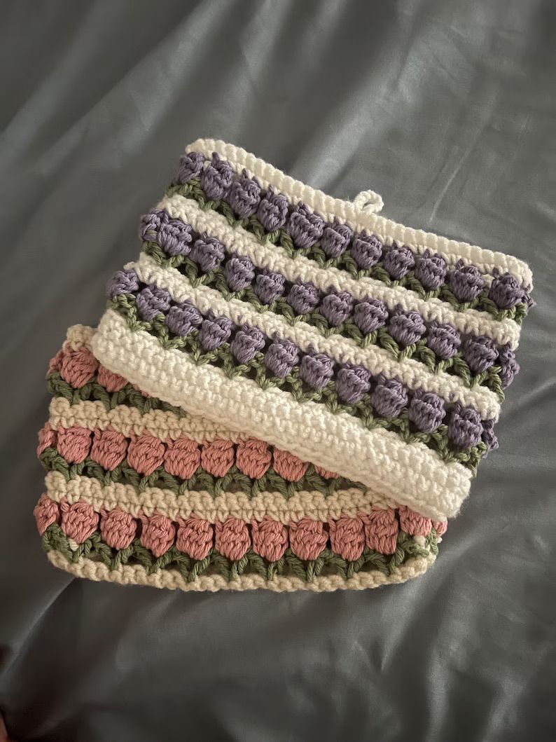 Handmade Crochet tulip book sleeve