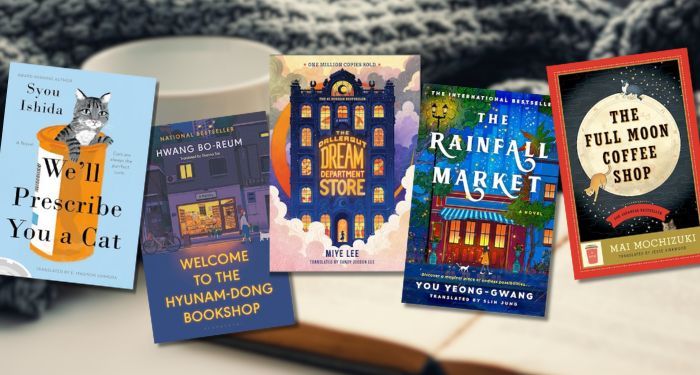 five covers of cozy Japanese and Korean books