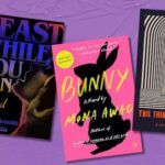 weird horror book cover collage for read harder task