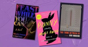 weird horror book cover collage for read harder task