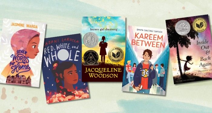 a collage of middle grade novels in verse