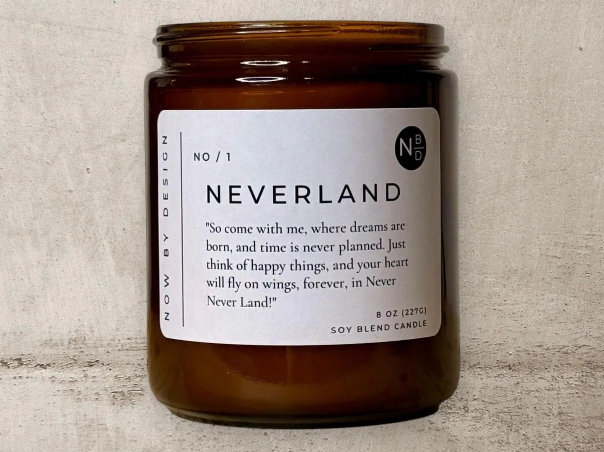 A candle with title "Neverland"