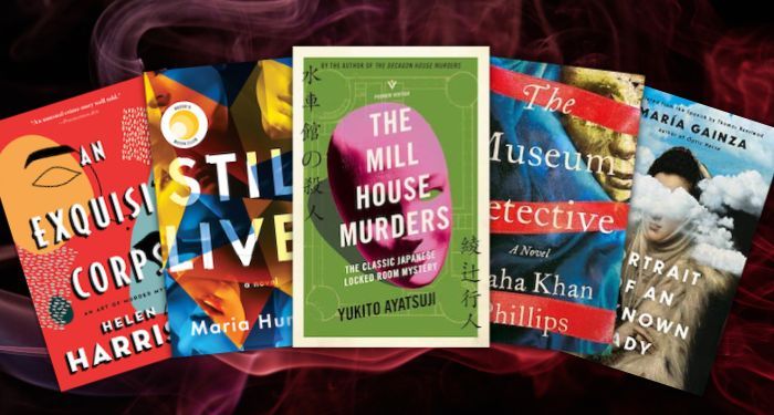 cover collage of art mystery books