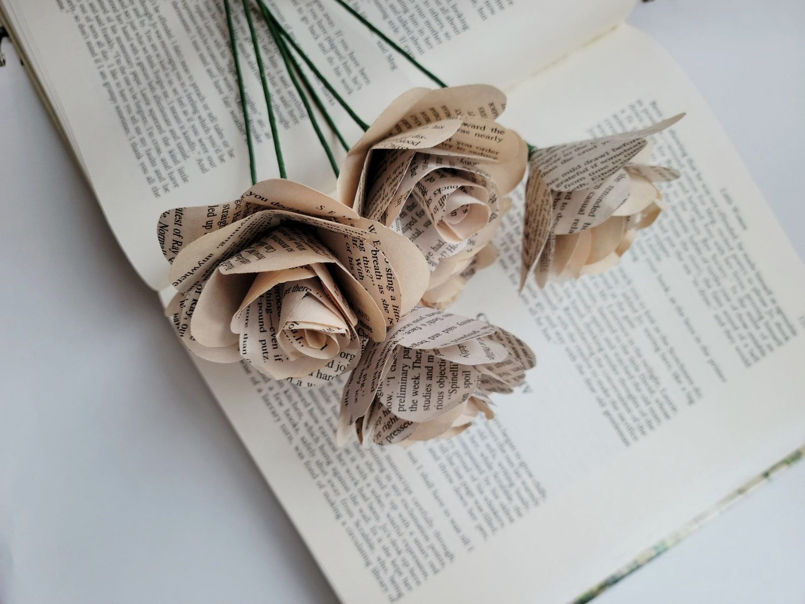 book page flowers