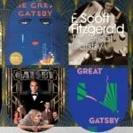 a collage of great gatsby covers