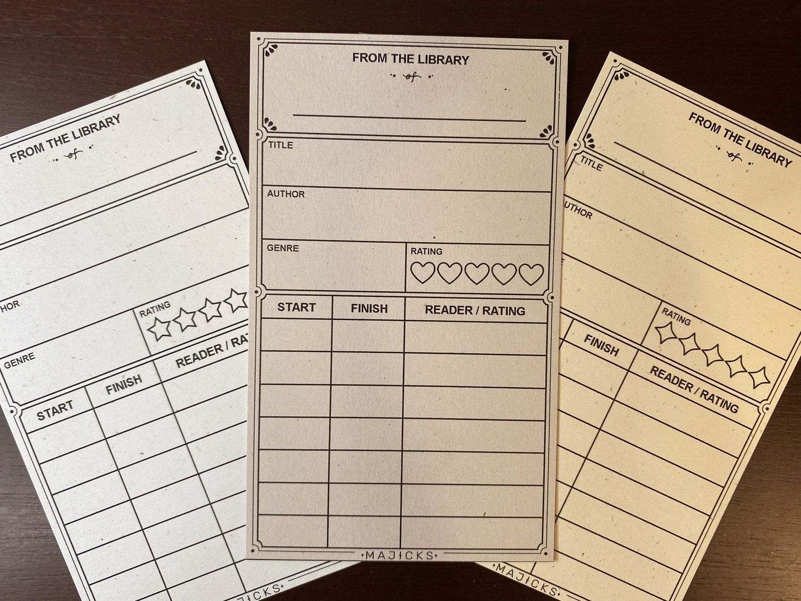 library card fillable bookmarks