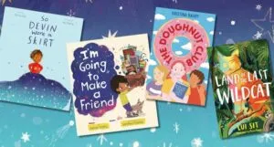 four new children's book covers