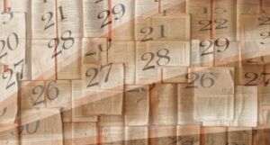 open books with semi-transparent overlay of calendar pages