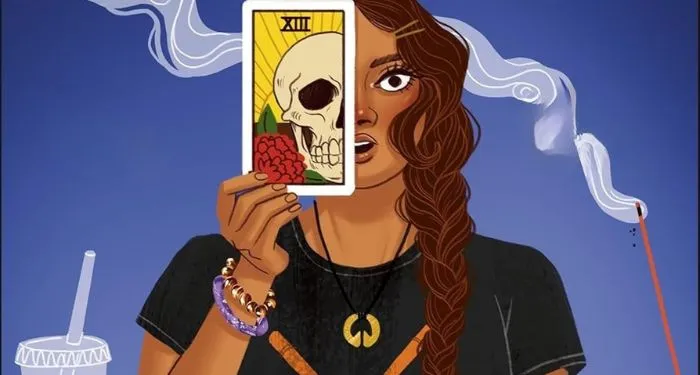 partial cover of Death in the Cards by Mia P. Manansala