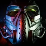 a futuristic metallic mask