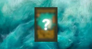 a blurred book cover with a white question mark graphic on the front of it