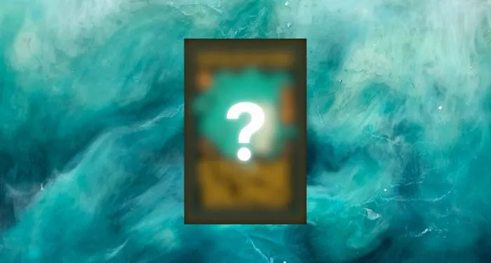 a blurred book cover with a white question mark graphic on the front of it
