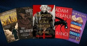 a collage of SFF book covers