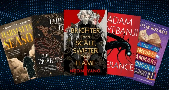 a collage of SFF book covers