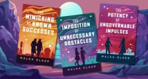 a collage of The Investigations of Mossa and Pleiti covers